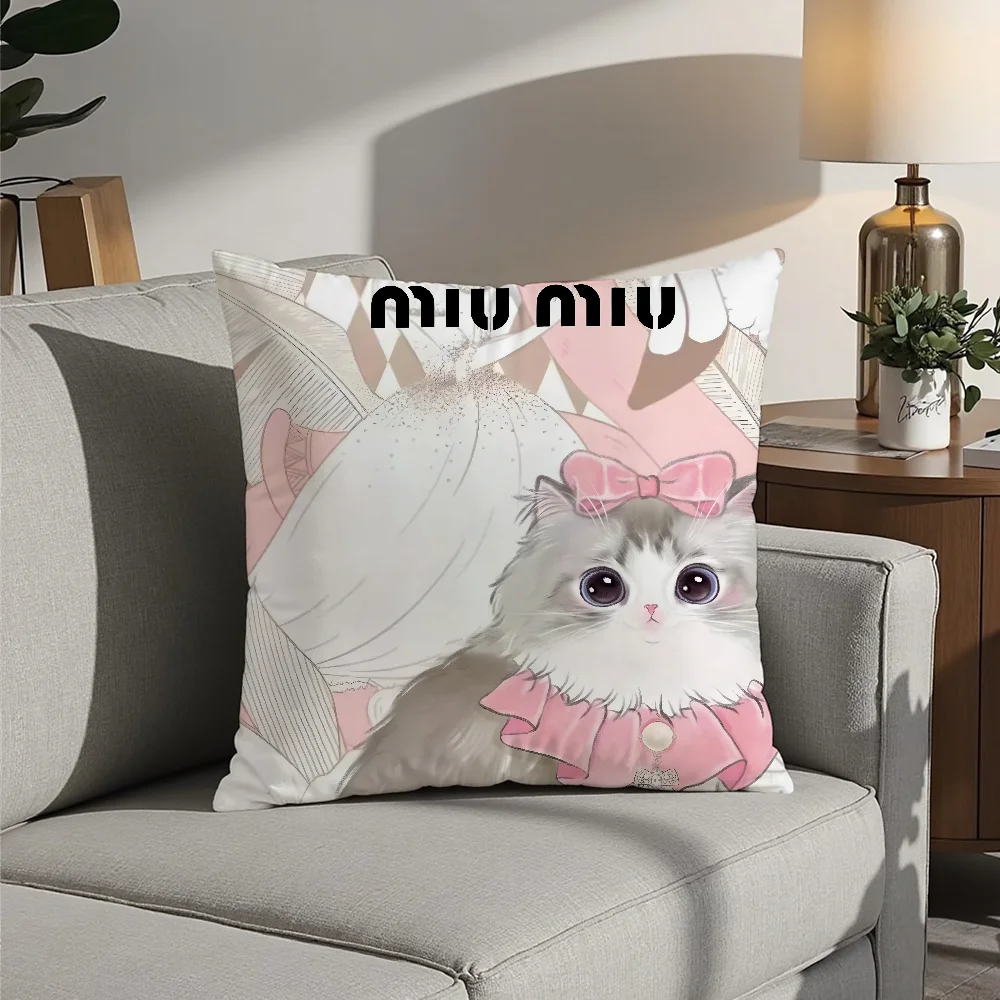 

M-miuS-M-mius Luxury Fashion Pillow Case Plush Fabric Soft Pillowcase Double Sided Print Cushion Cover Household Gifts