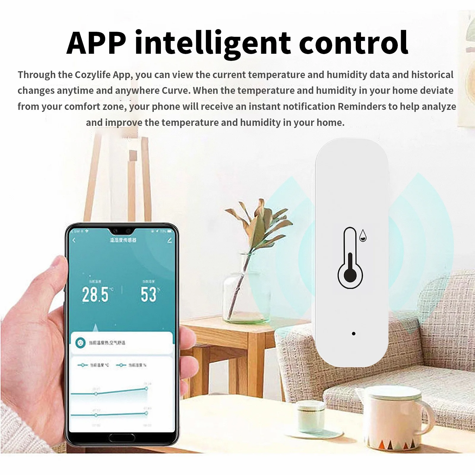 

Датчик температуры и влажности Tuya Zigbee Mini, совместимый с Bluetooth, с дистанционным управлением через приложение, термометр-гигрометр для дома
