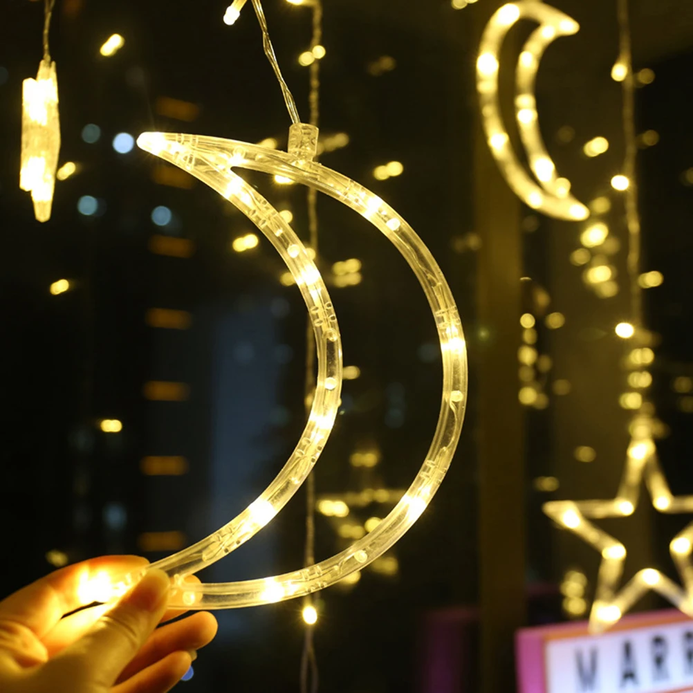

3.5M Star Moon Shape Warm White Led String Lights Fairy Garden Decoration Party Bedroom Usb Operated Eco
