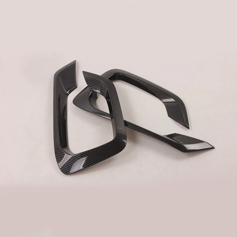 Car Carbon Look Front Fog Light Lamp Cover Trim Protect Frame For Hyundai Grand Starex H-1 I800 2018-2020 Car Styling