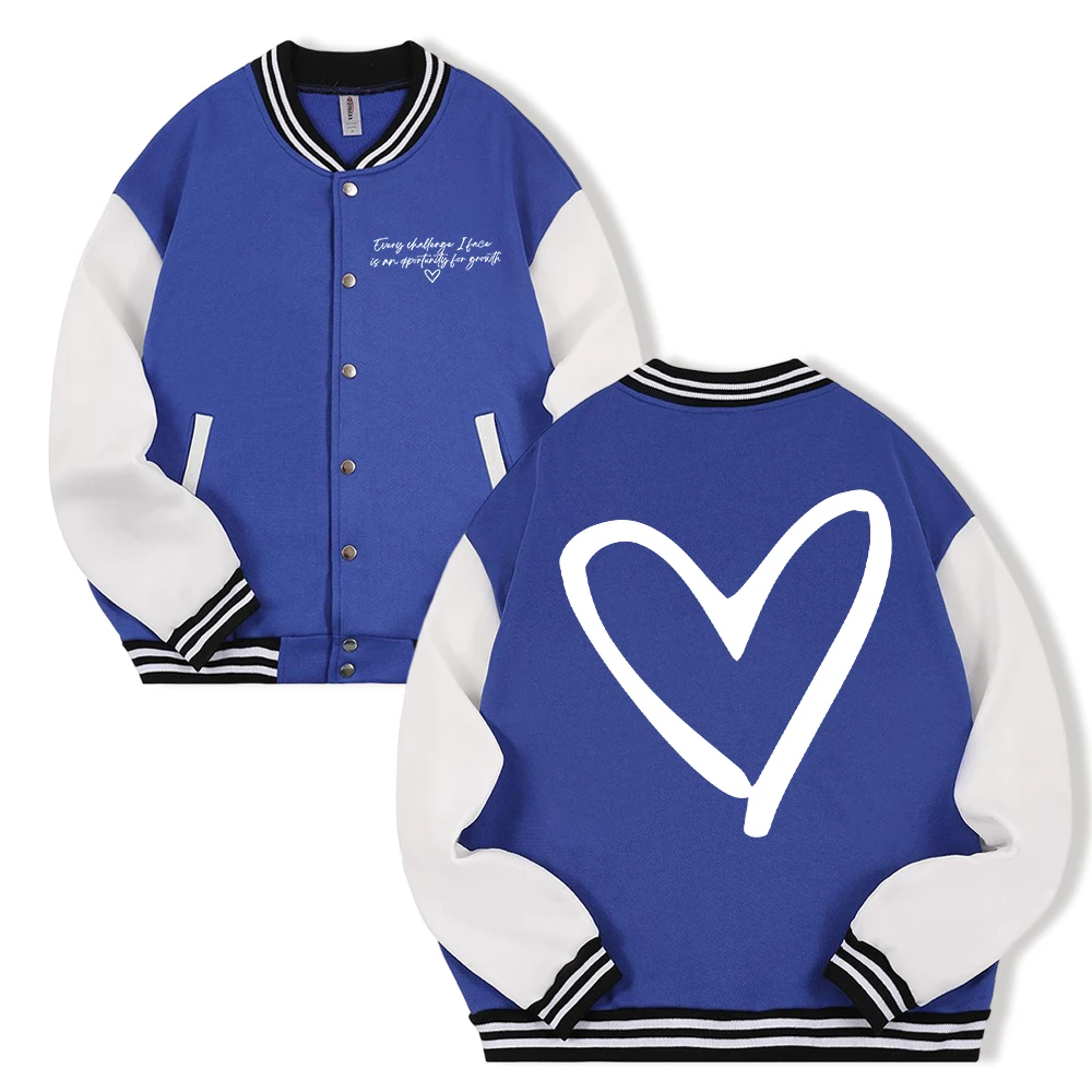 

Простая мужская бейсбольная форма с принтом сердца, свободная одежда в американском стиле, красочные хлопковые куртки, осенняя мужская уличная одежда в стиле хип-хоп