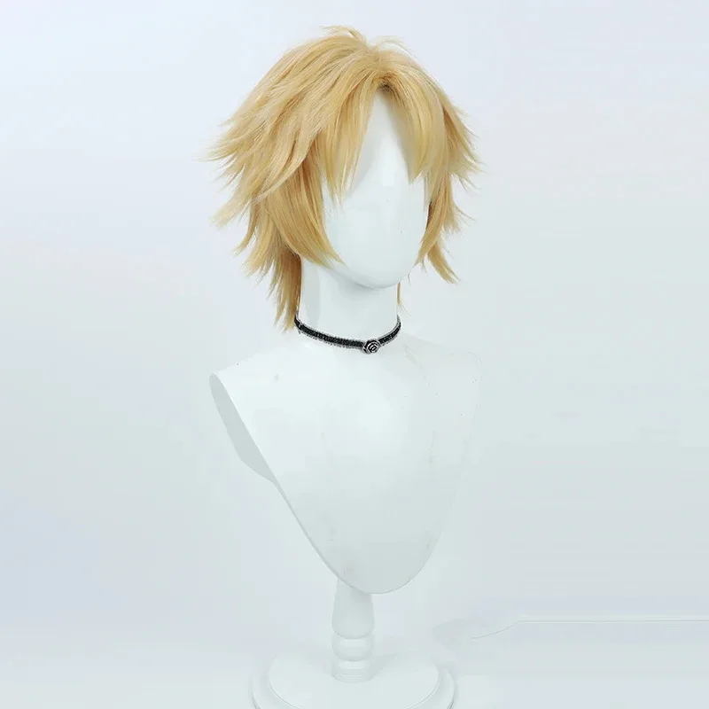 2025 Yiyi Final Fantasy Ⅹ FF7 Tidus Wig Cosplay Rambut Sintetis Pendek Pirang Kuning Tahan Panas untuk Pesta Halloween Karnaval Peran