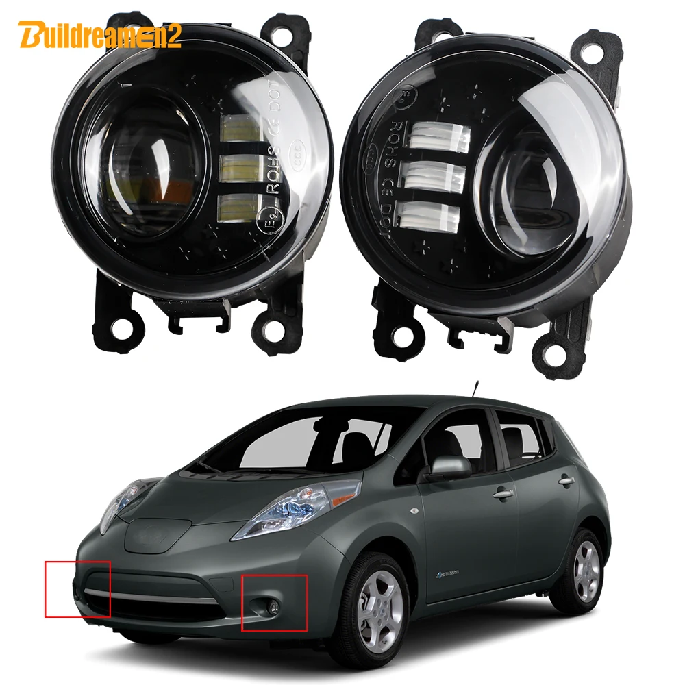 2 Pieces 30W H11 Car Right + Left LED Lens Fog Light Accessories For Nissan Leaf ZE0 2010 2011 2012 2013 2014 2015 2016 2017