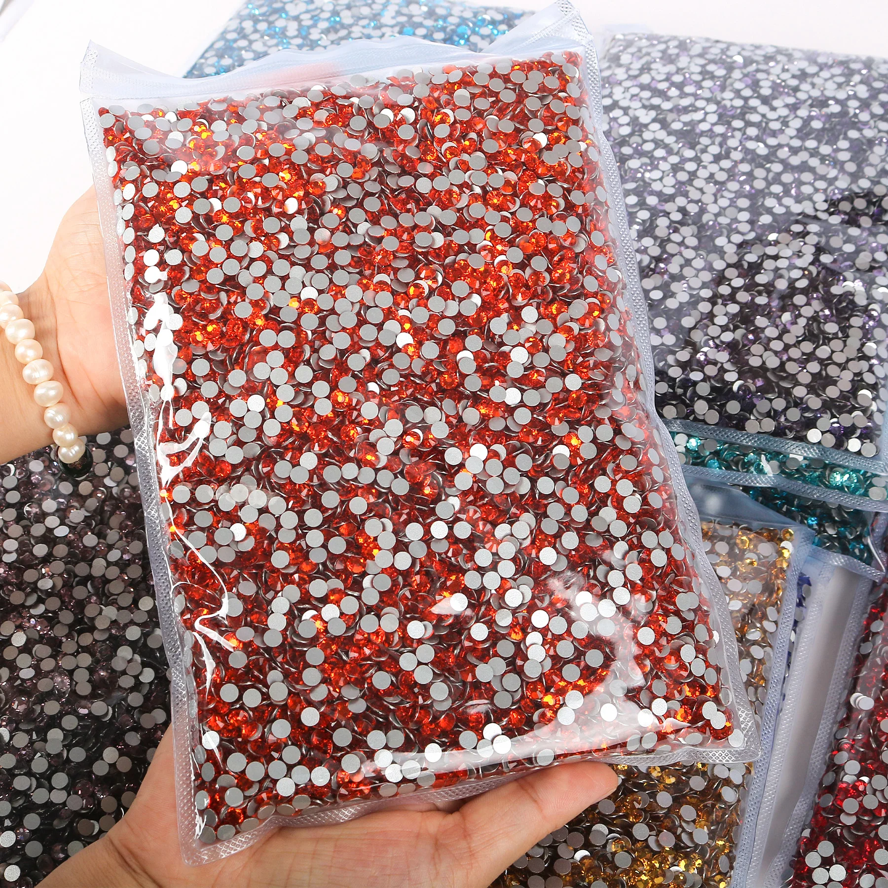 

100 Gross Big Pack Bulk Wholesale Glitter Non Hotfix Rhinestones Nails Crystals Strass Nail Accessories for Nail Charms Nail Art