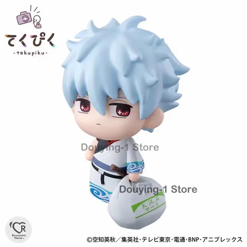 재고 있음 오리지널 반다이 테쿠피쿠 긴타마 사카타 긴토키 Q 버전 데스크탑 장식품 선물 액션 피규어