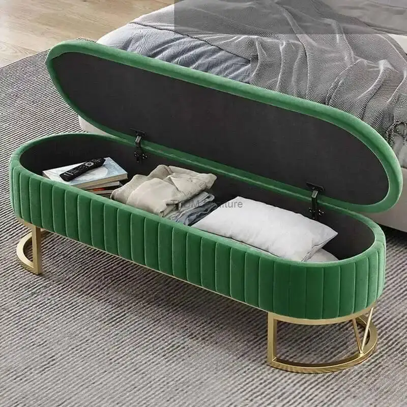 

End Luxury Ottomans Stool Bedroom Nordic Bed Home Shoe Changing Ottomans Living Room Sofa Stool Shoe Store Storage Stools