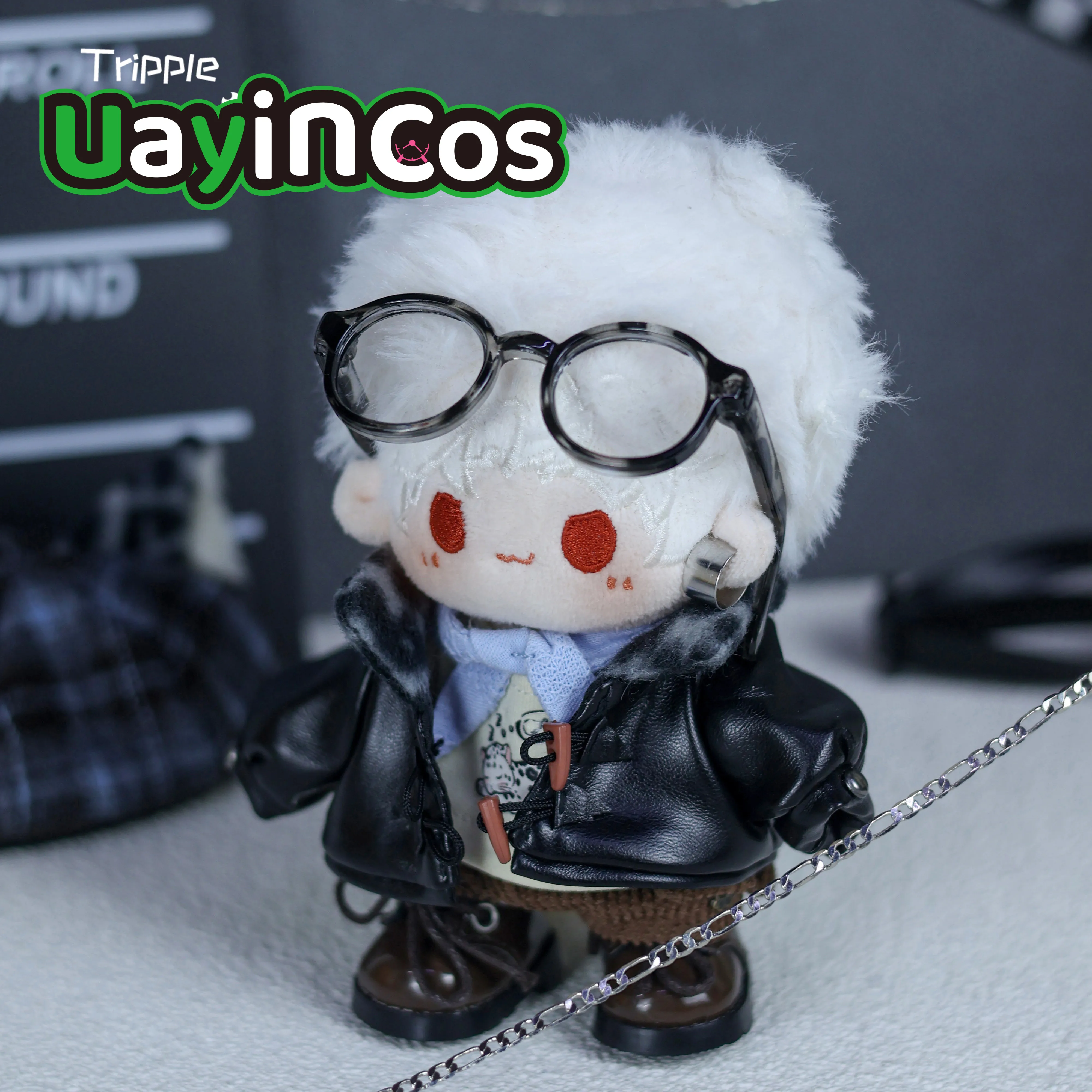 

10cm Doll Clothes Snow Leopard Ear Hat Leather Clothes Glasses Clothing Suit Doll Accessories Anime Game Toy Kids Gifts Cosplay