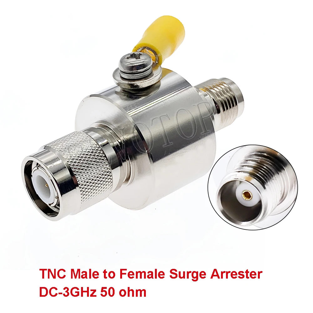 BEVOTOP TNC Coaxial Lightning Arrester 50ohm 3GHz TNC Male to Female Surge Arrester Protection Device for CCTV Camera Video
