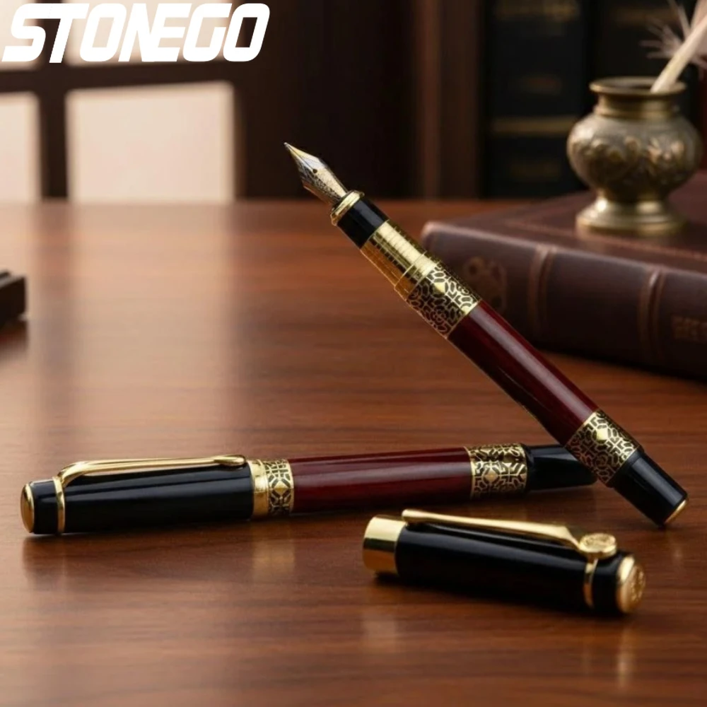 

Classical Wood Grain Fountain Pen Roller Pen High-Grade Business Metal Signature Pen 0.5mm Office Supplies Stationery