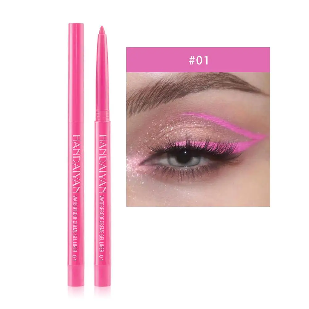 Koreanische matte Eyeliner Gel Bleistift einfach zu tragen bunte gelbe 20 Liner Auge weiß blau Farbe Make-up Stift Kosmetik Frauen Auge y9i0