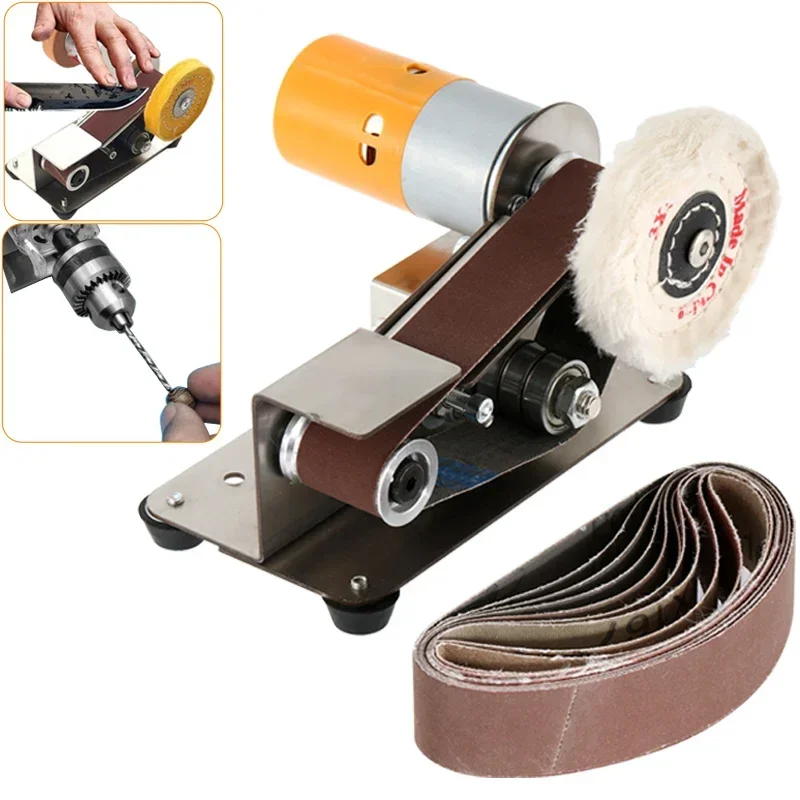 Mini Electric Belt Sander DIY Angle Blade Sharpening Machine Polishing Grinding Machine Desktop Cutter Edges Power Tool