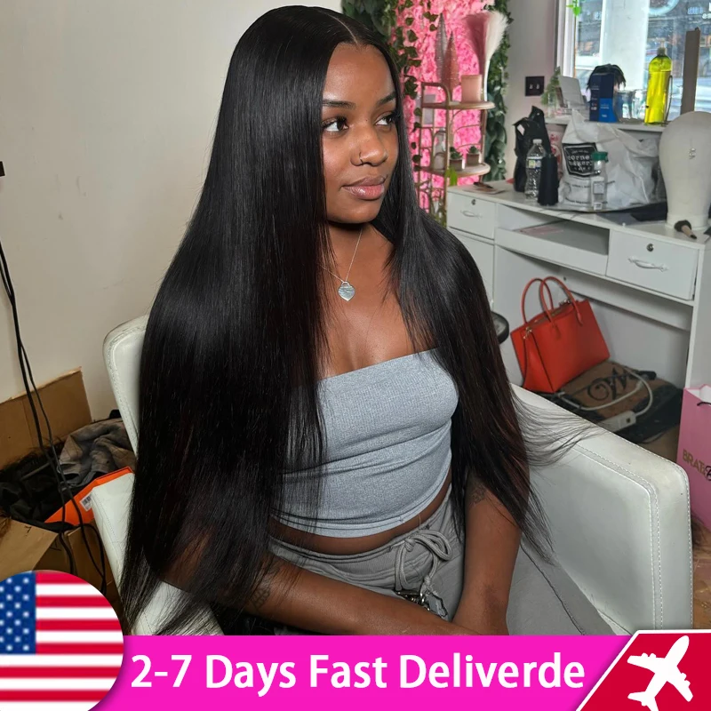 

Straight 200% Density Lace Front Wigs 13x6 100% Human Hair Wigs For Women Pre Plucked Brazilian 32 Inch 13x4 Lace Frontal Wig