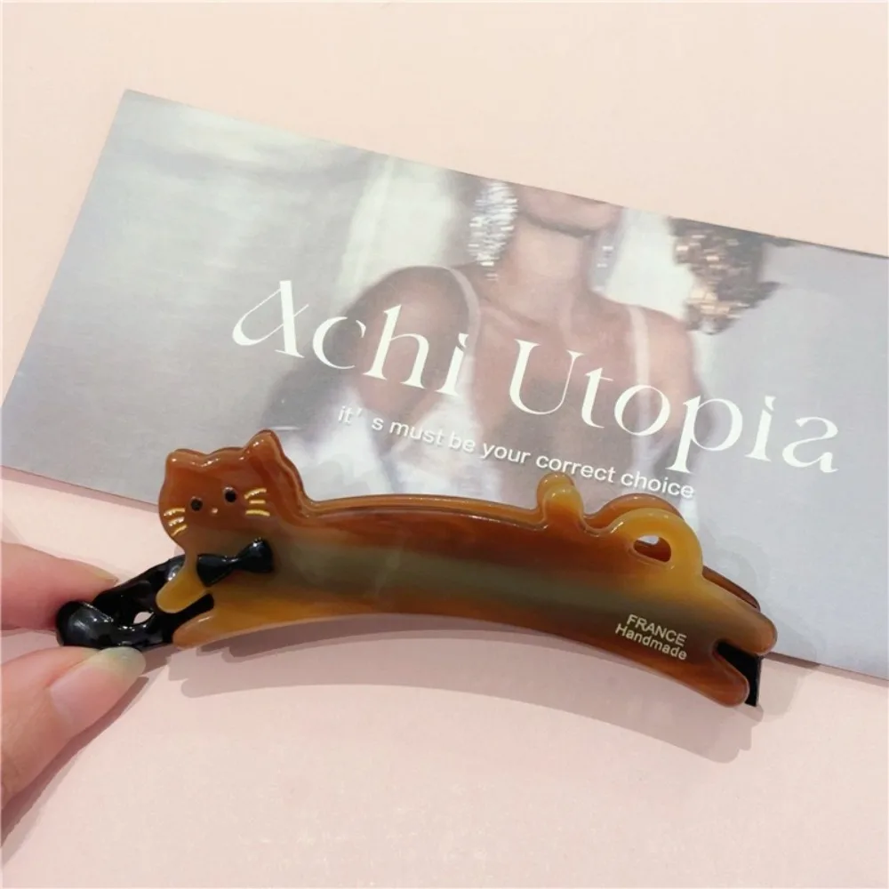 

Fashion Acetic Acid Acetate Cat Hair Clip Pet Cartoon Animal Banana Clip Hair Accessories Headdress Vertical Clip Female