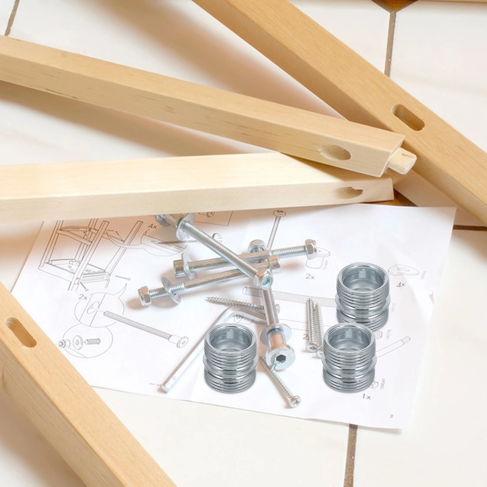 

4pcs Double Headed Shelf Support Nut Metal Storage Shelf Connector Dual Slot Threaded Fixing Parts Wire Shelving Hardware