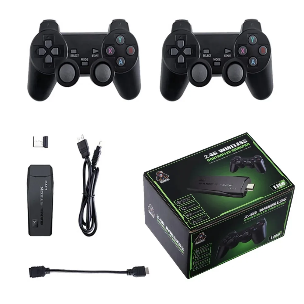 Video Game Console 2.4G Double Wireless Controller Game Stick 4K 15000 Games 64 32GB Retro Games for TV Boy Christmas Gift