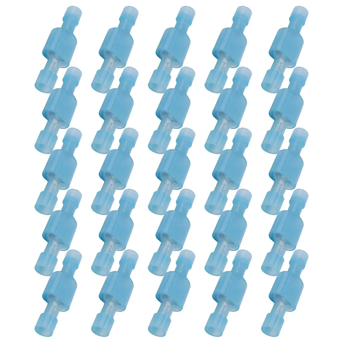 Friendly!50pcs Female & Male Fully Insulated Wire Terminals Connector Nylon Spade Connectors Blue