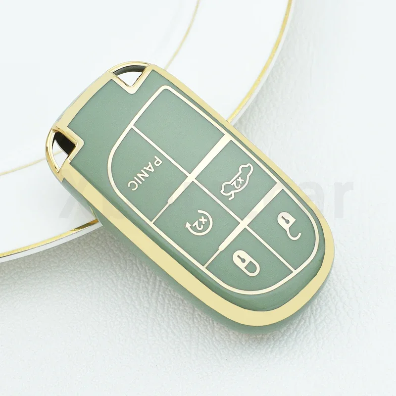5 Buttons TPU Car Remote Key Case Cover For Jeep Renegade Grand Cherokee Dodge Ram Charger 1500 Challenger Chrysler 300C Journey