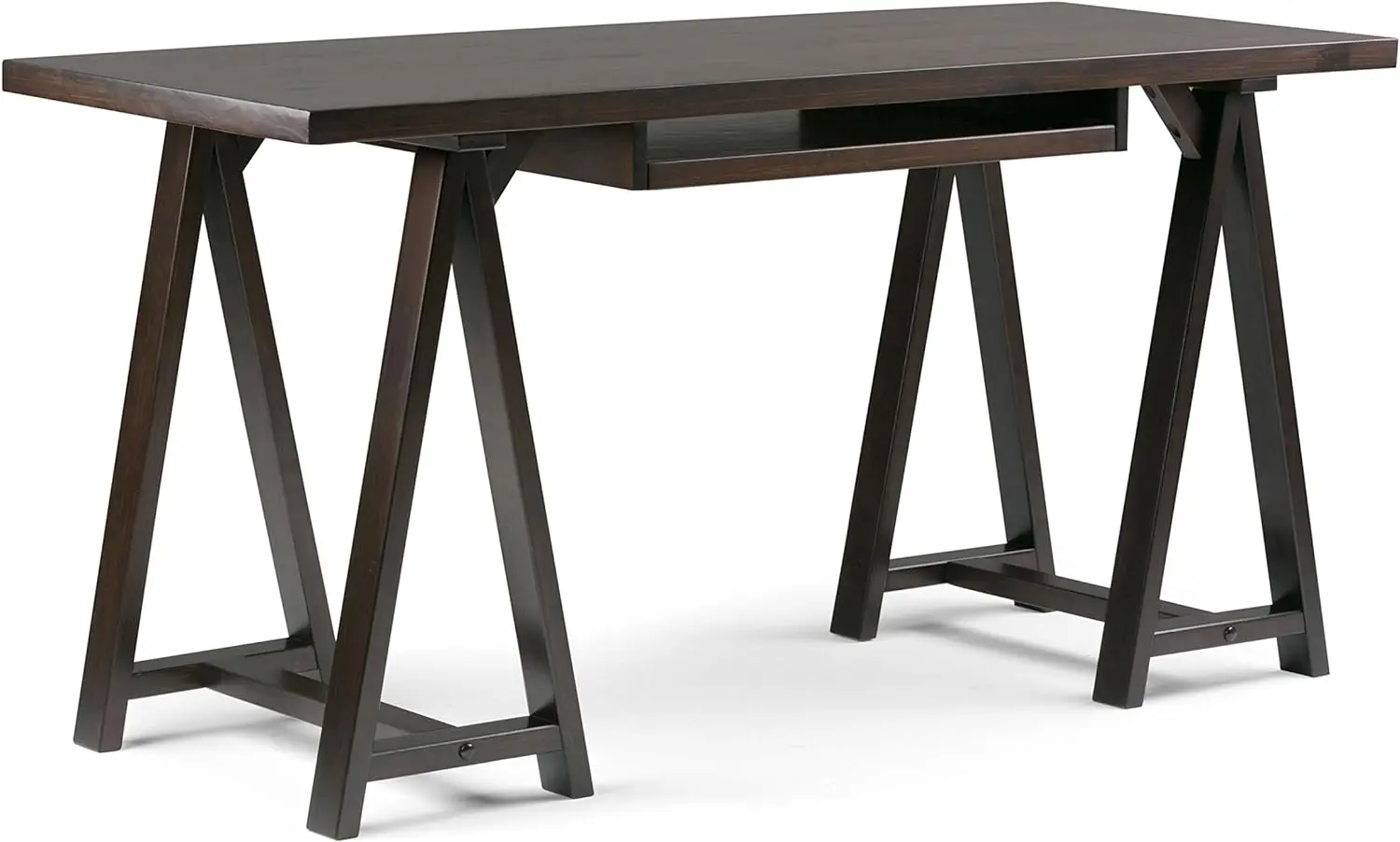 

XCYSIMPLIHOME Sawhorse SOLID WOOD Modern Industrial 60 inch Wide Home Office Desk, Writing Table, Workstation,