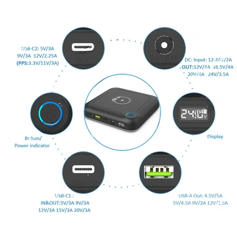 24V Mobile Battery for Sleep Apnea Machine Travelling Portable CPAP Power Bank Pack