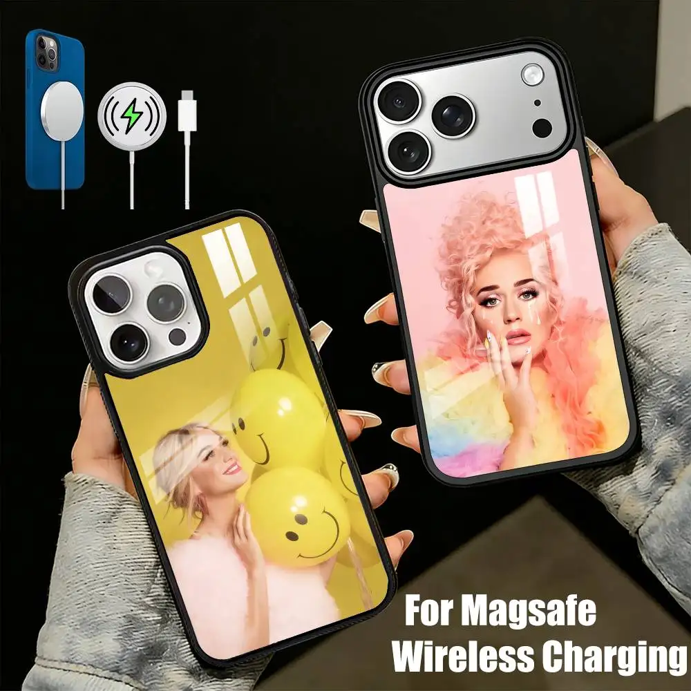 

Colorful Pop K-Katy PerryS Singer Phone Case For iPhone17,16,15,14,13 Plus,Pro Max Magnetic For Magsafe Wireless Charging