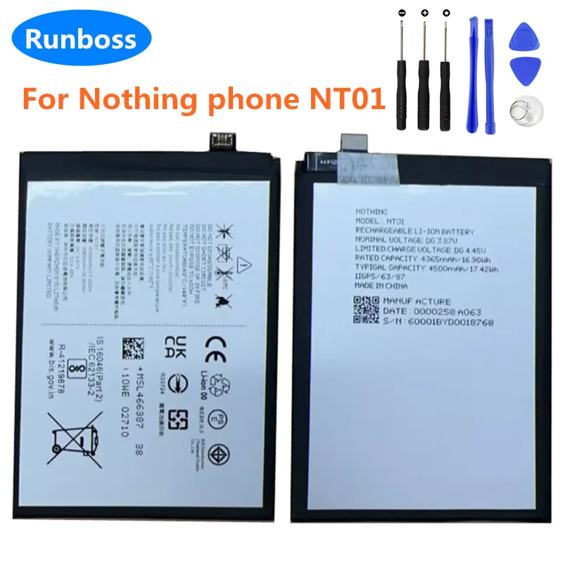 

New High Quality Battery 4500mAh NT01 For Nothing phone NT01 Nothing Phone 1 One Batteries