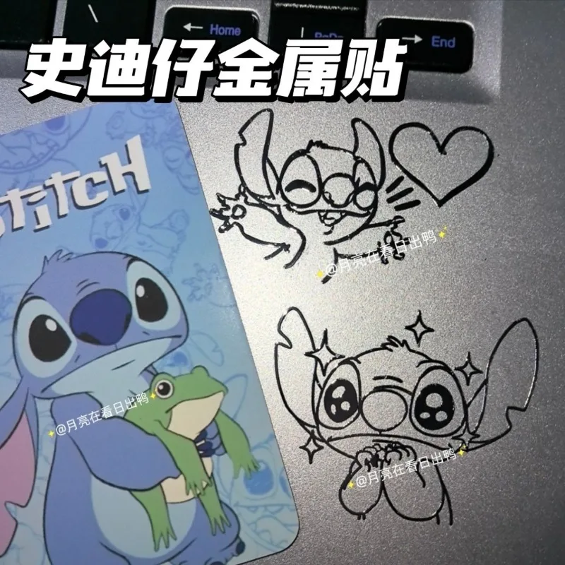 

New Disney Stitch Funny Laptop Metal Sticker Cute Car Window Bumper Decal Decoration Cartoon Style Toilet Decal Decoration Gift