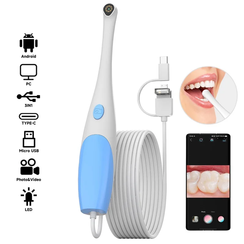 

【Berserkk】3IN1 USB Snake Camera 8 LED Lights, Handheld For Android Endoscope Type-C Inspection Borescope For Android Phones PC