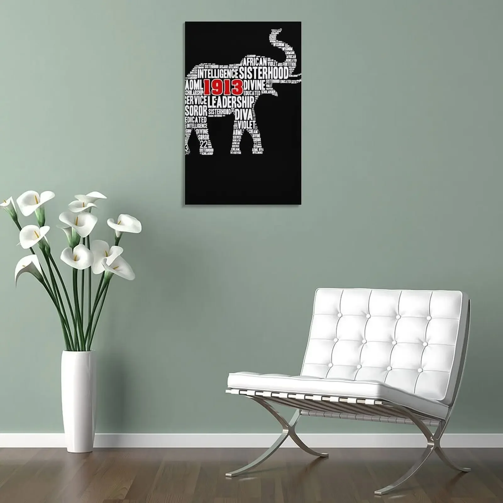 Delta-1913 Sorority Elephant Sigma-Theta Words Canvas Painting wall decoration paintings decorative frames wall room