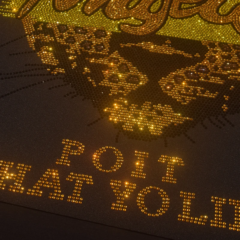 Leopard-print rhinestone embellished men's casual short-sleeved T-shirt