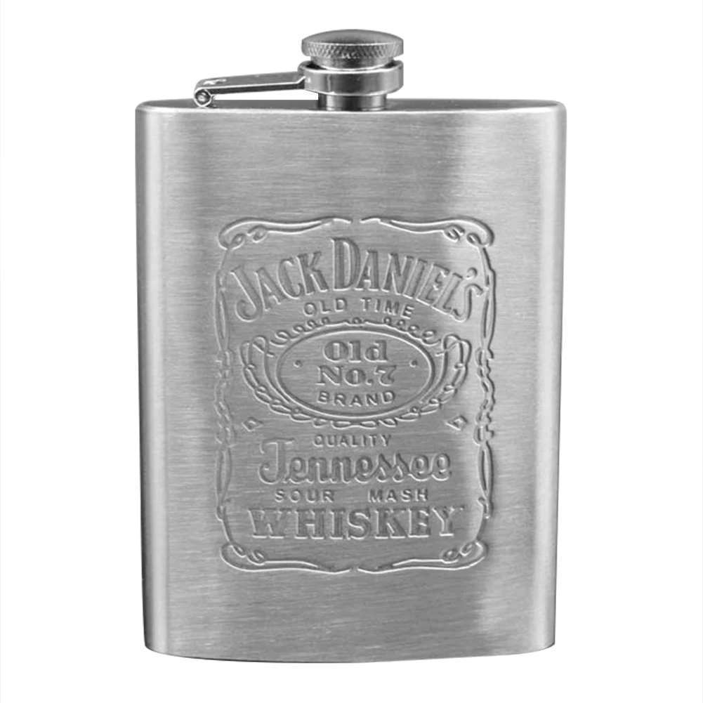 8Oz English Lettering Stainless Steel Wine Whisky Bottle Hip Flask Flagon