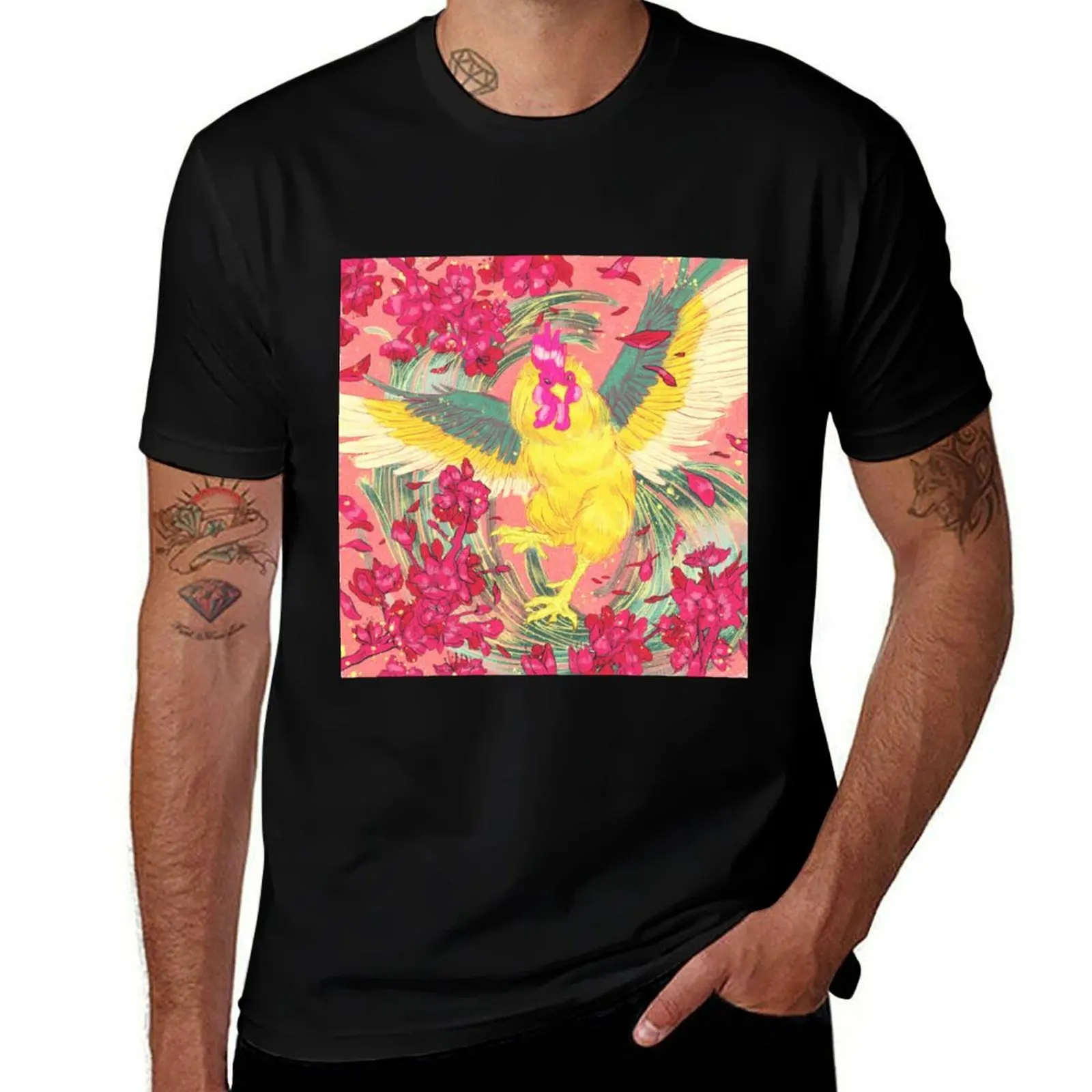 

Rooster T-Shirt summer top boys whites oversize t-shirts man Clothing vintage t shirt men