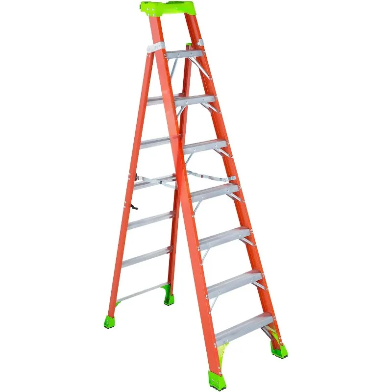 8-foot Fiberglass Cross Step Ladder, 300-Pound Load Capacity, Type IA, FXS1508