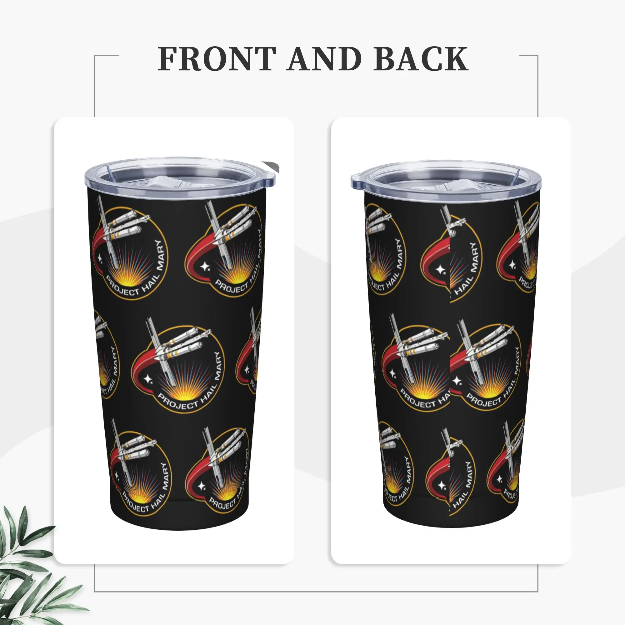 Project Hail Mary Mission Patch Insulated Tumbler with Lid  Stainless Steel Coffee Mugs Double Wall Hot Cold Drinks Cup, 20oz