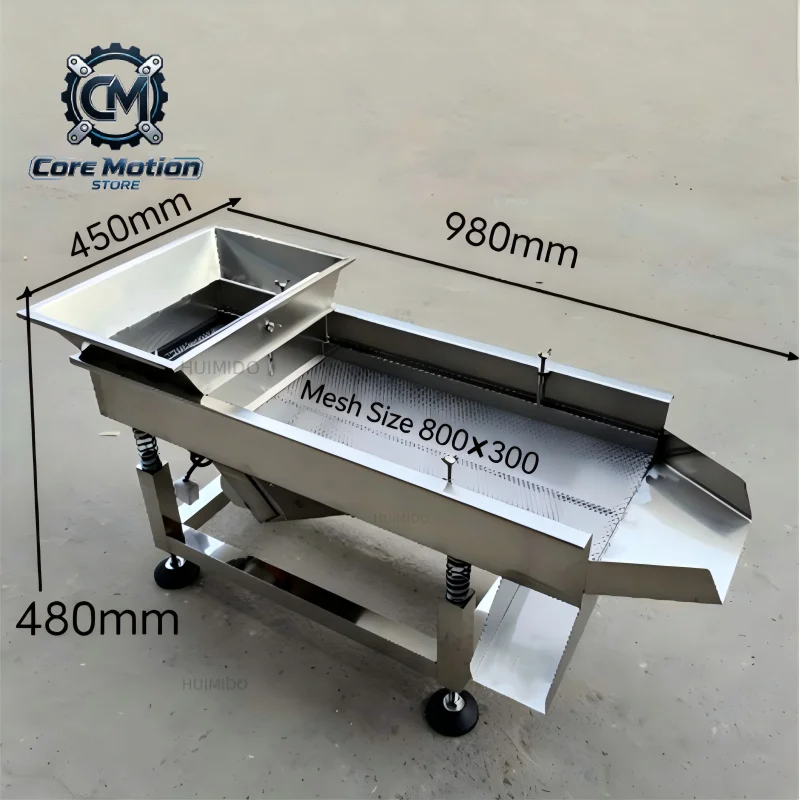 30x80cm Stainless Steel Linear Vibrating Sieve Single/Dual Layer Electric Screening Machine for Precision Separation