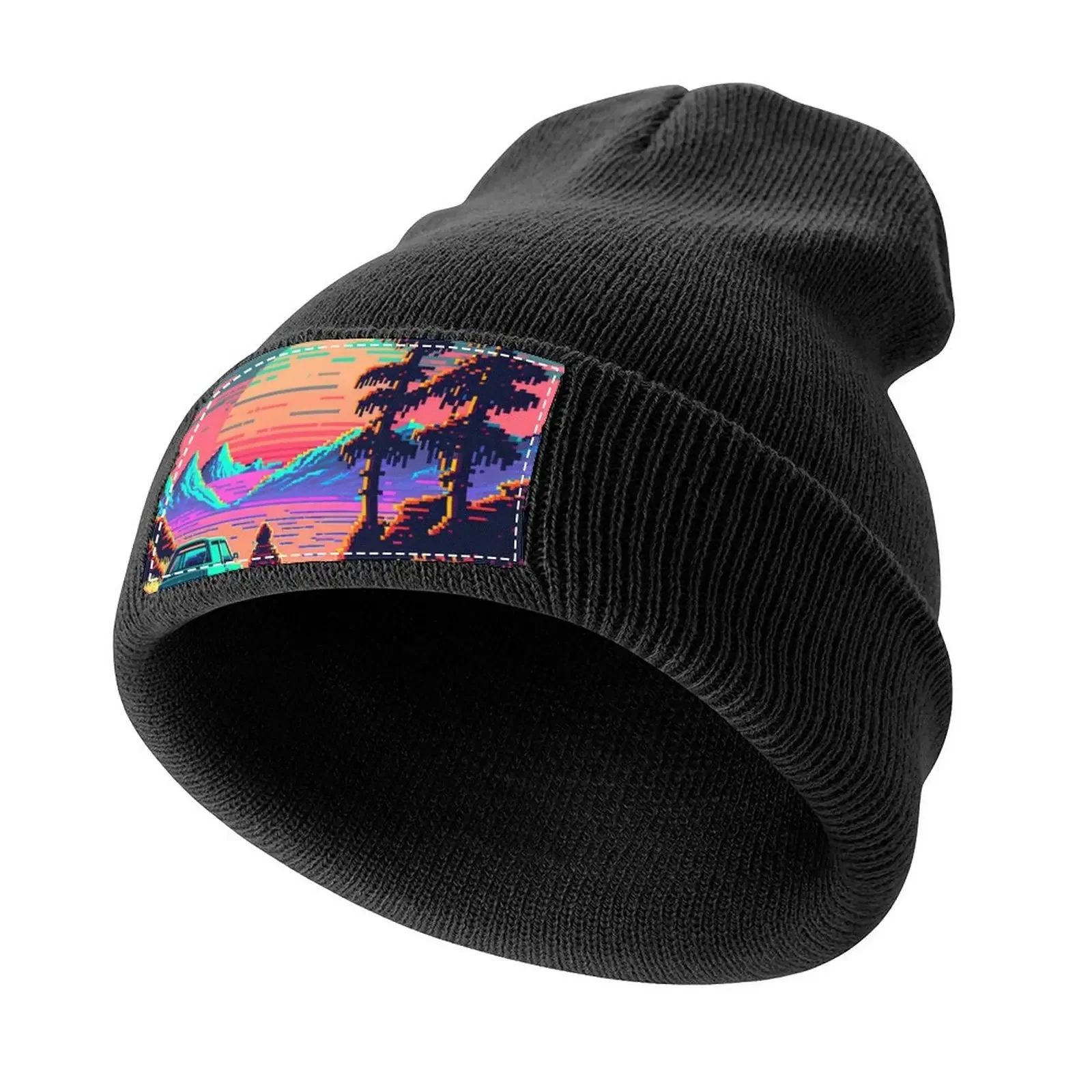 

Lofi 80s/90s Retro Design for Gamers Knitted Cap funny hat tea Hat Boy Child Women's