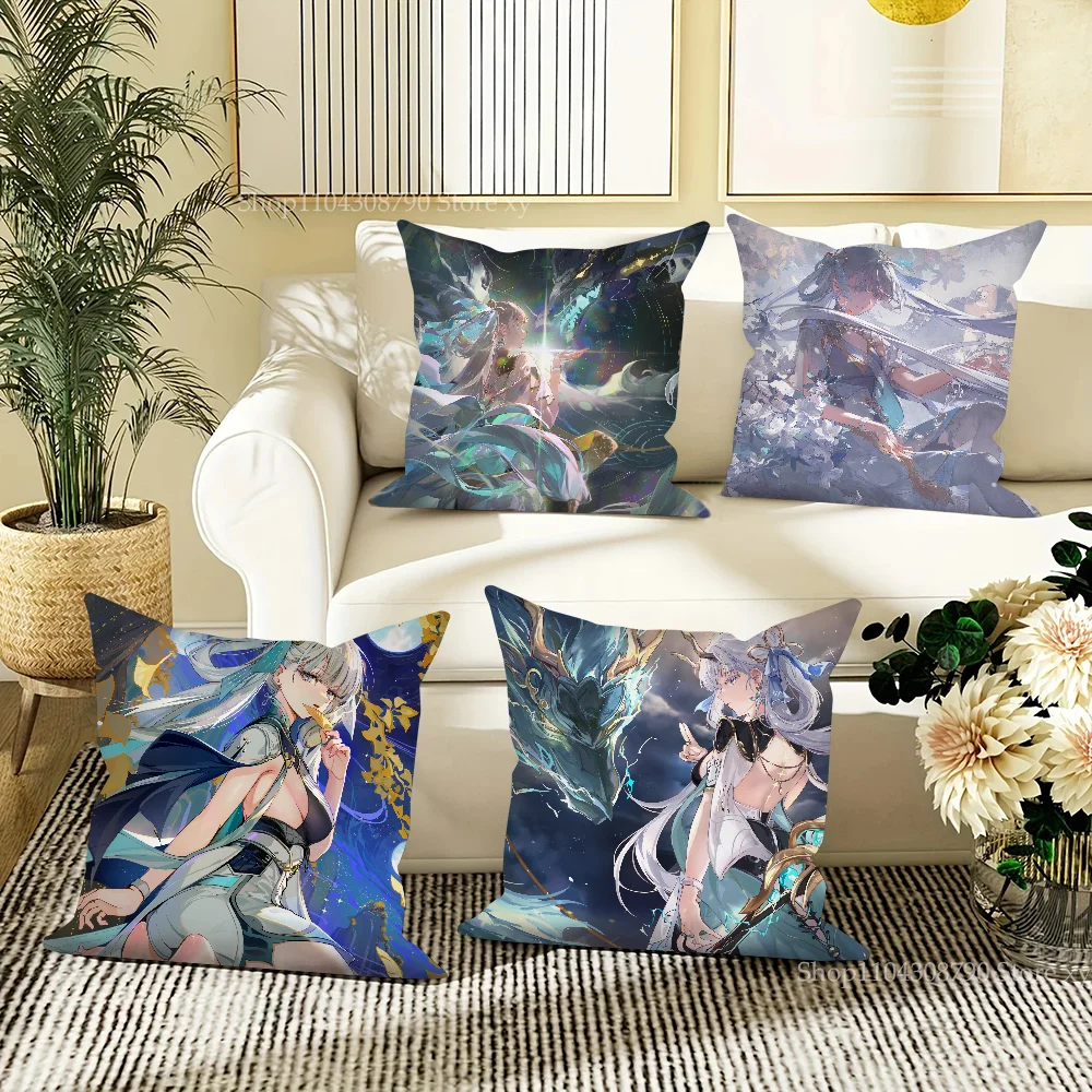 Hot Game Wuthering Waves Jinhsi Pillow Case Fashion Square Pillowcase Bedroom Sofa Room Ins Decoration Leisure Cushion Cover