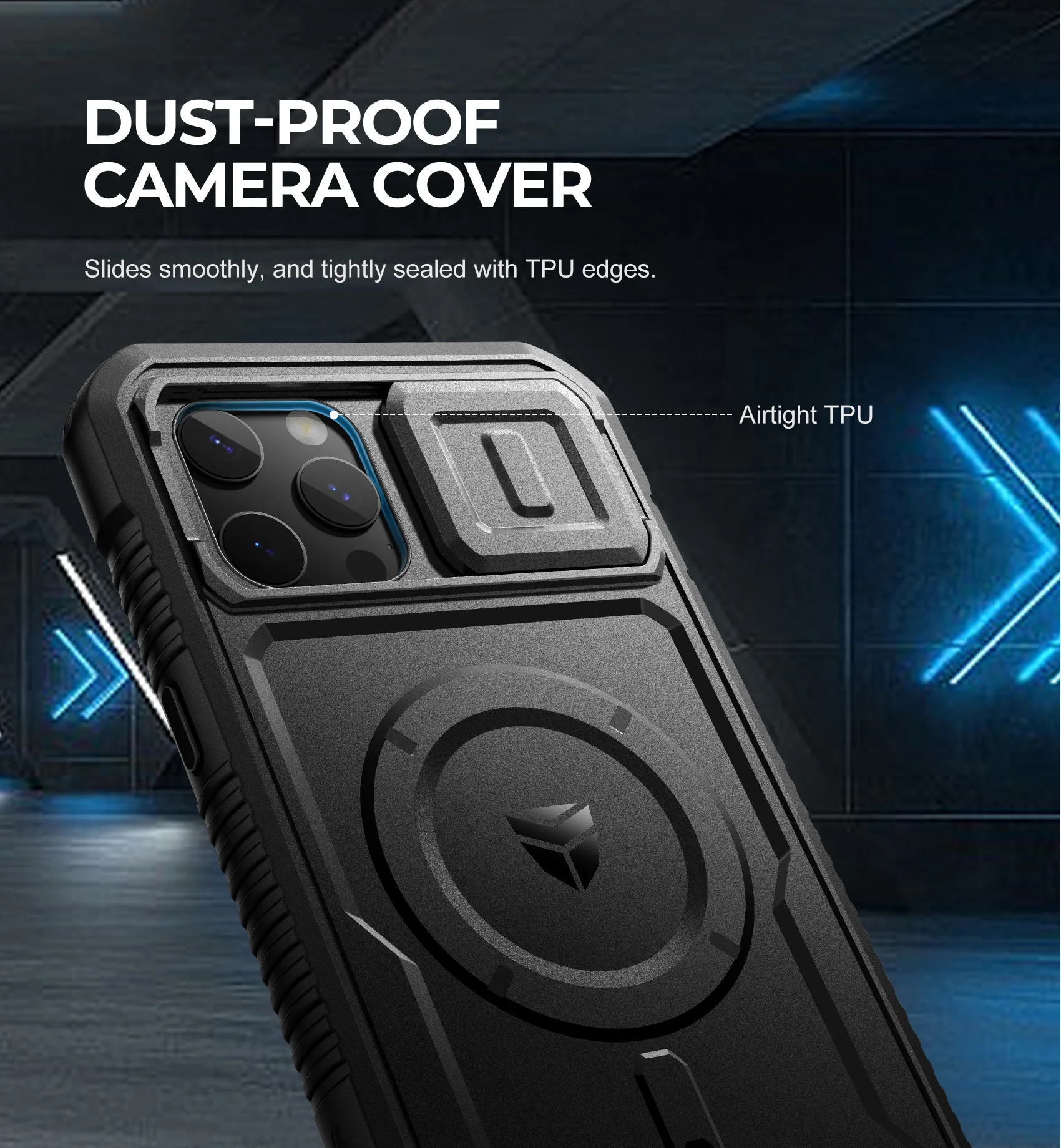 For iPhone 12 Pro Max Case 360 Full Body Rugged Armor Shockproof Case with Camera Cover and Built-in Screen Protector Kickstand