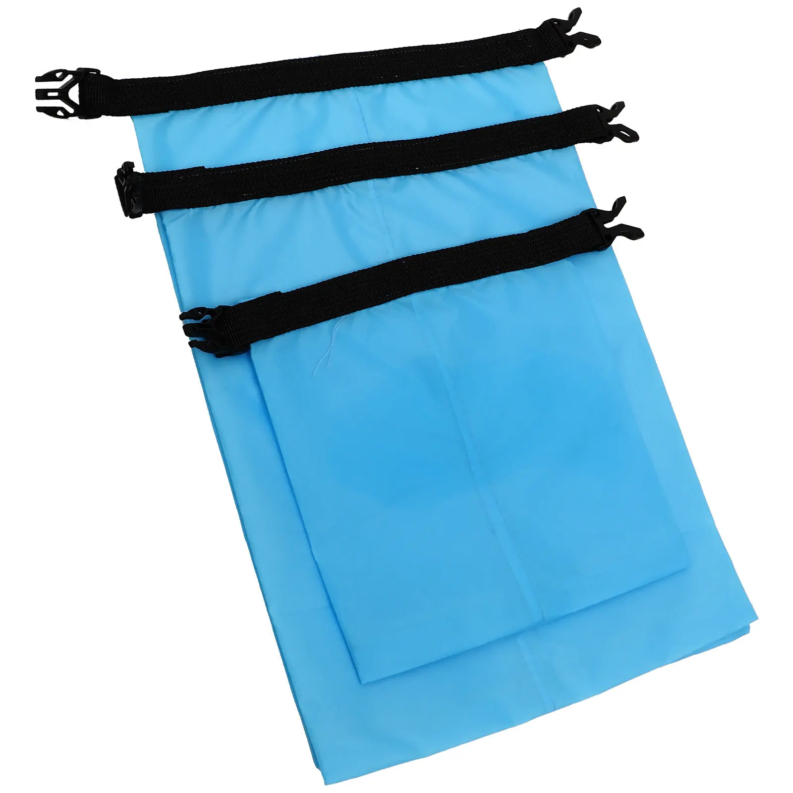 

3Pcs Waterproof Dry Bag Set Sky Blue Roll-Top Sealed Closure Nylon Fabric for Camping Boating Kayaking Rafting Fishing Outdoor