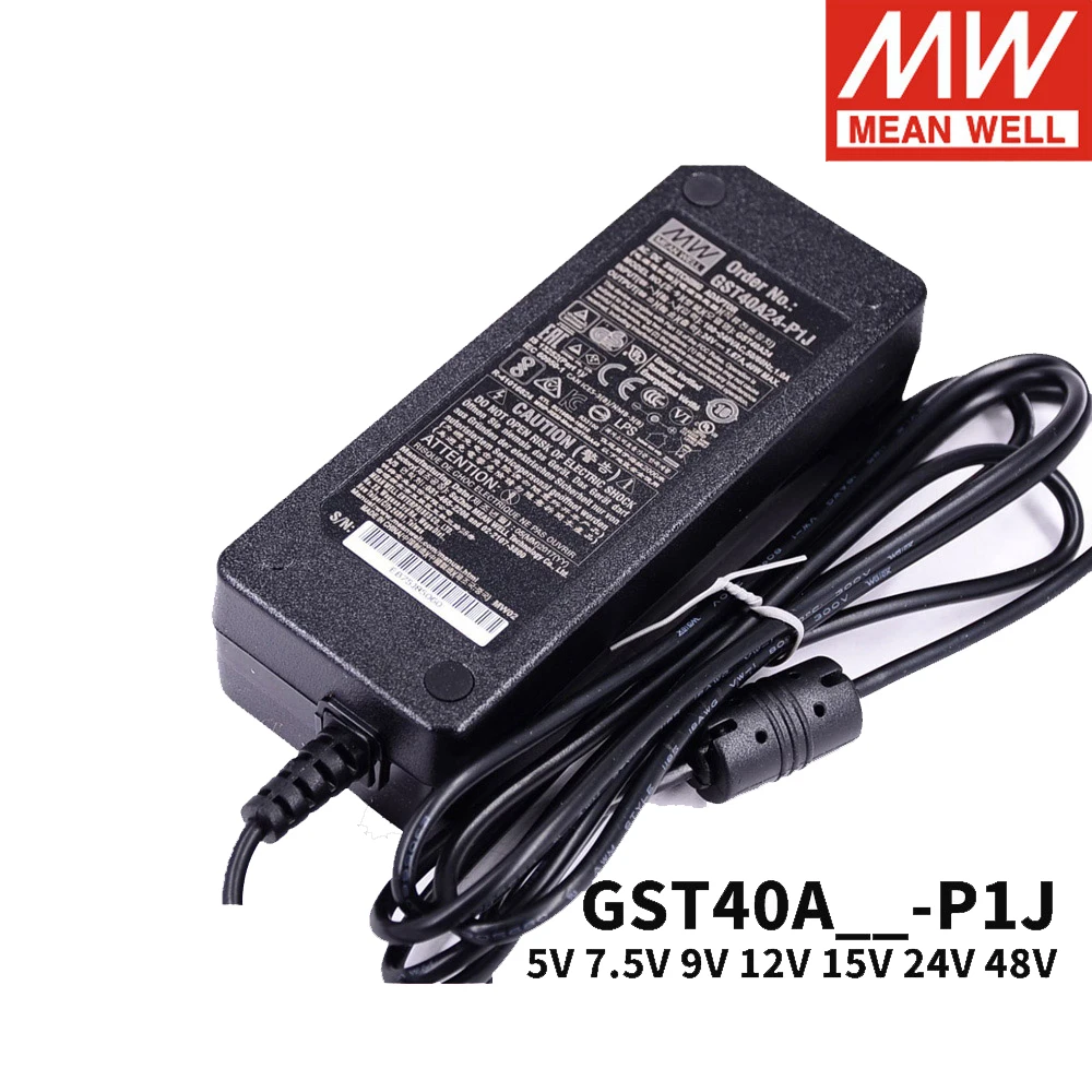 MEAN WELL GST18A GST25A GST40A GST60A P1J Industrial Adaptor 5V 7V 9V 12V 15V 18V 24V 28V 48V Meanwell Switching Power Supply