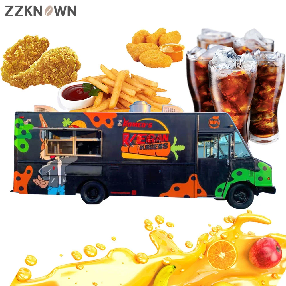 Outdoor Kitchen  Fast Food Truck Restaurant Electric Food Cart Mobile Hot Dog Cart Ice Cream Vending Van