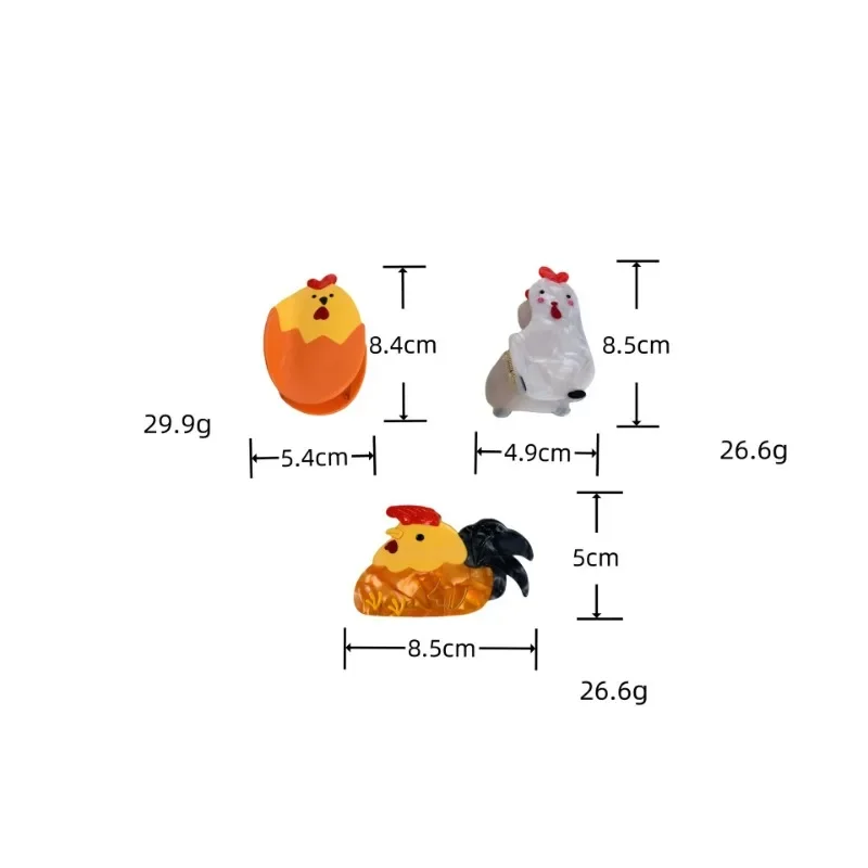 جديد الكرتون الدجاج مشبك شعر خلات لطيف مضحك مزرعة الحيوان الديك الفرخ كراب مقاطع الشعر للمرأة دبوس الشعر إكسسوارات الشعر