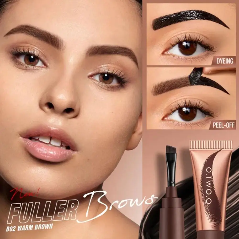 

2 Colors Brown Eyebrow Cream Enhancers Waterproof Long-lasting Air-cushion Brows Tinted Dye Eyebrows Makeup Liquid Gel D7t6