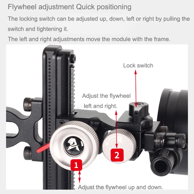 1PC Tommy IV Flywheel Quick Adjust Sight Hot Sale Archery 20x10.5x10cm Flywheel Single Needle Sight Pulley Bow And Arrow Archery