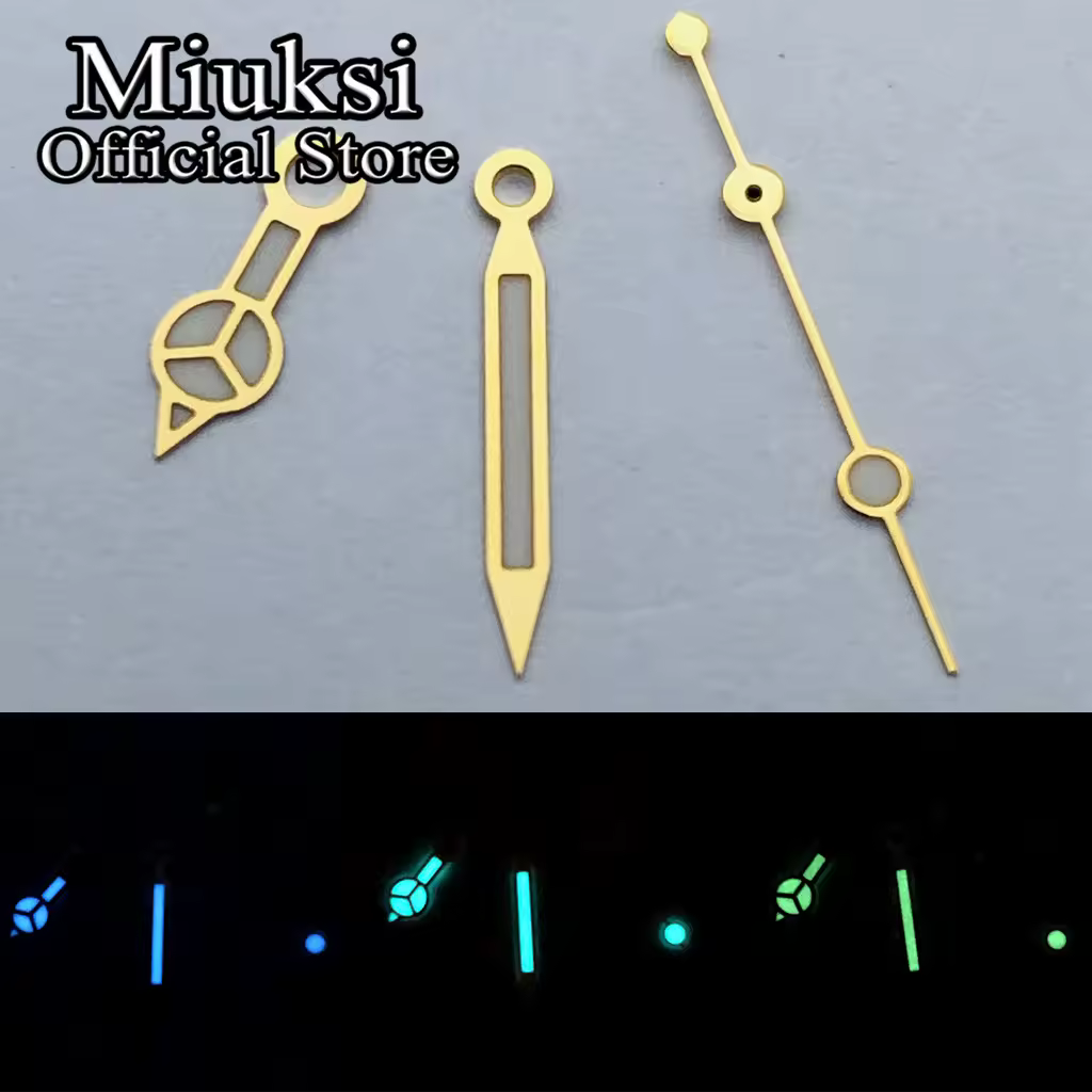 Miuksi oro giallo blu verde lancette dell'orologio misura luminosa ETA 2824 2836 NH35 NH36 Mingzhu DG2813 3804 Miyota8215 821A 8205 movimento
