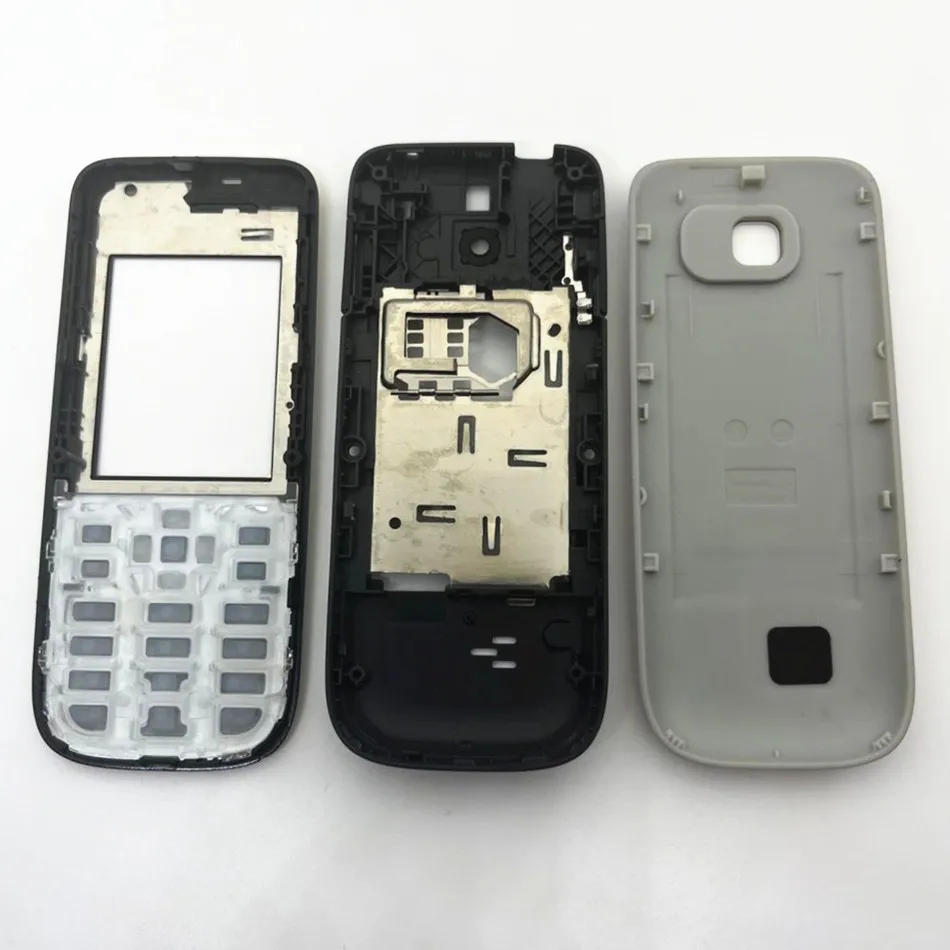 For Nokia C2 C2-01 Full Housing Cover Middle Frame Face Back Cove Hebrew Or Russian Or English Keypad Stamp