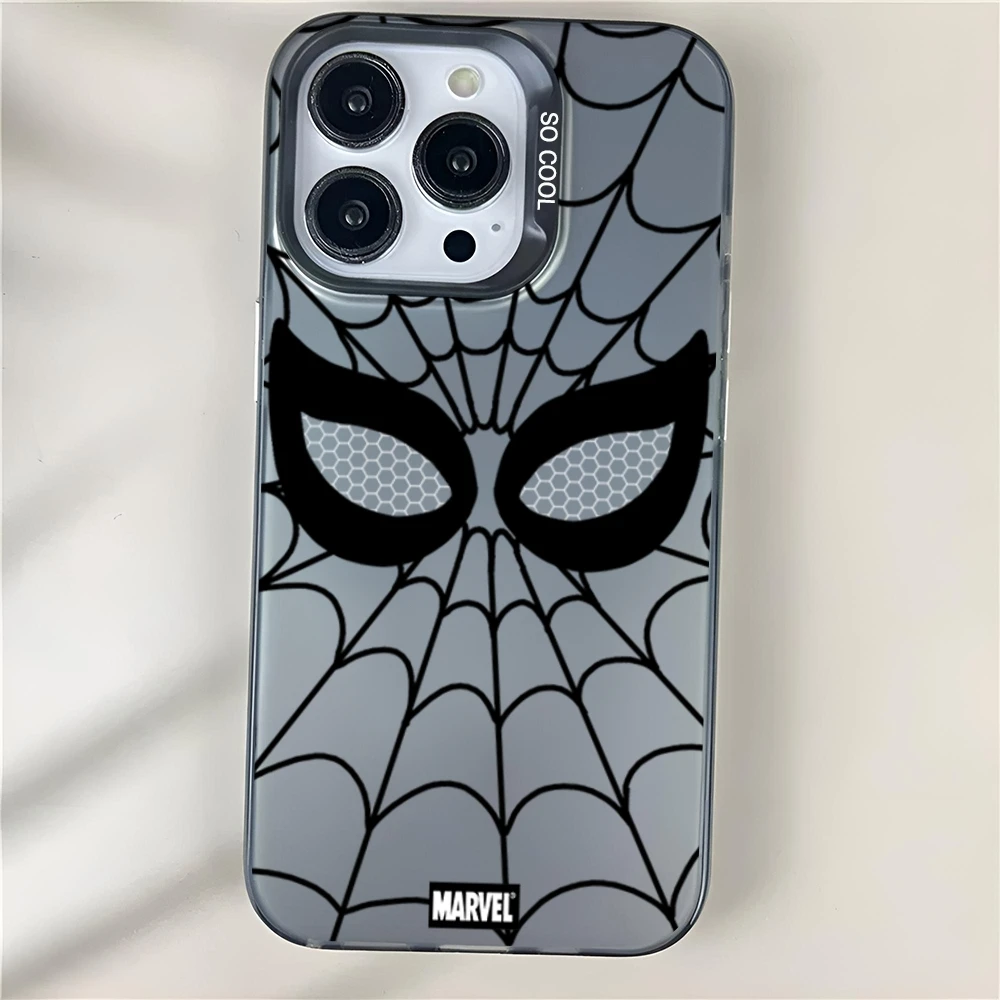 SpiderS M-ManS Phone Case For Samsung S24 S23 Fe S21 S22 Plus Ultra Note 20 9 Matte Colored Silver Back Cover