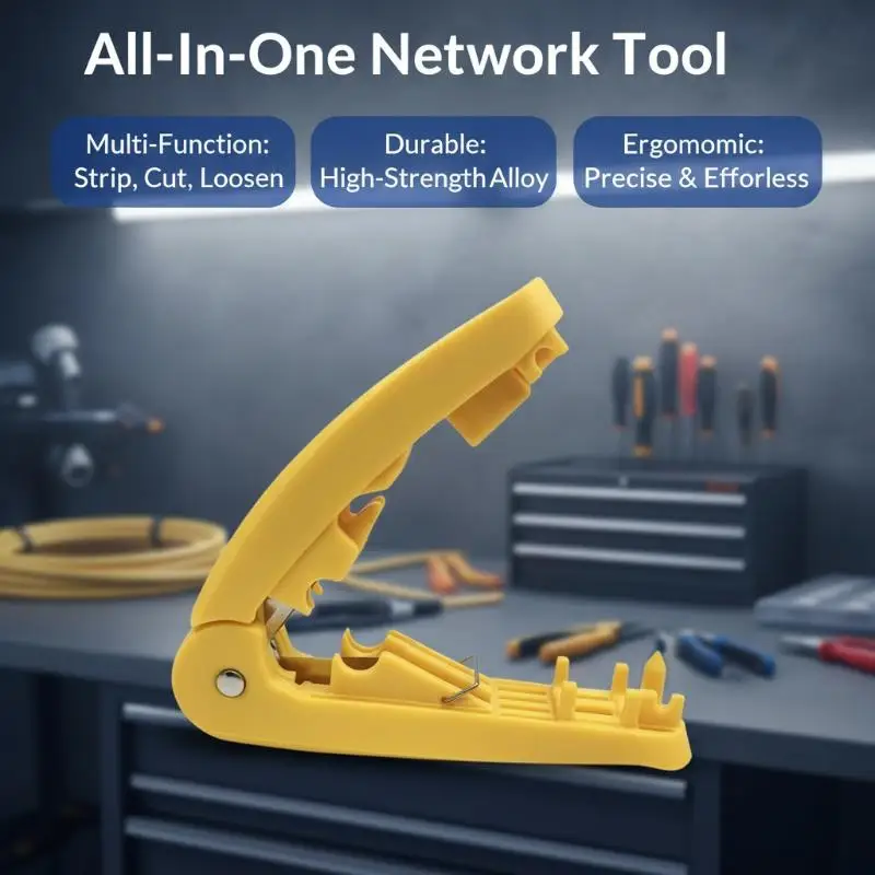 4 In 1 RJ45 Network Cable Tool With Cutting Stripping Untangling Straightening Functions For STP UTP Cable A79G