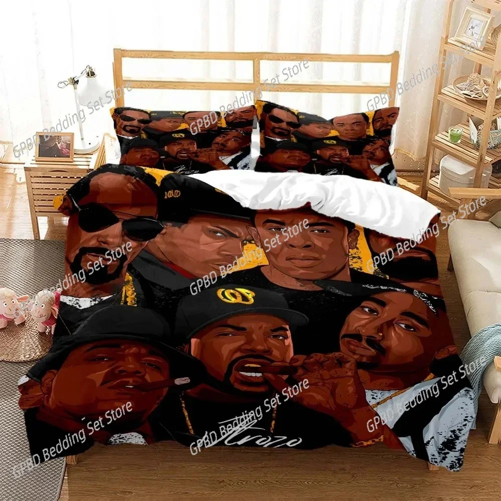 

Hip Hop Rapper Comfortable Duvet Quilt Cover Pillowcase Bedding Set Children Bedroom Decoration Home Textile