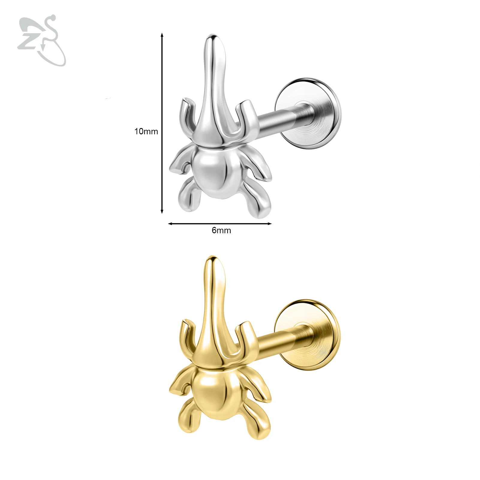 16G/18G Stainless Steel Labret Lip Ring Internal Thread