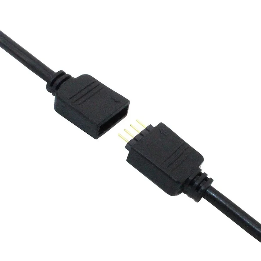 4 Pins RGB LED Tape Connector 1 to 1 2 3 4 5 Plug Power Splitter Cable 4pin Needle Female Connector Wire for RGB Led Strip Light